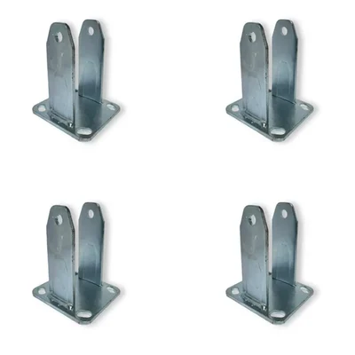 Heavy Duty 200 x 50 mm MS Zinc Plated Bracket for Fixed Caster Wheels - Pack of 4