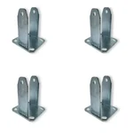 Heavy Duty 200 x 50 mm MS Zinc Plated Bracket for Fixed Caster Wheels - Pack of 4