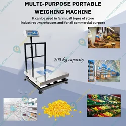 True Weight SS Platform Scale Weighing Machine, 200kg Capacity (TWP-200) with 1-Year Warranty