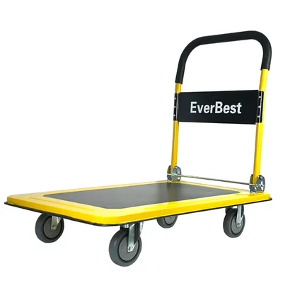 EverBest® 200Kg Heavy Duty Folding Metal Portable & Compact Hand Platform Trolley -with 360 Rotating Wheels 