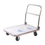 BIGAPPLE 200kg Capacity Heavy Weight Stainless Steel Foldable Platform Trolley ( 73L x 48W x 12H Cm)