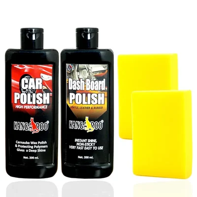 Kangaroo 200ml+200ml Car Dashboard Polish Kit with 2 Foam Applicators CAR8 (CP_DB_200)