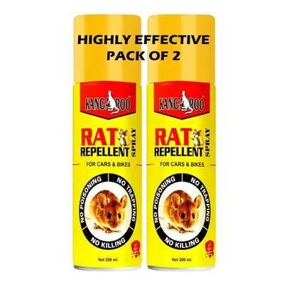 KANGAROO 200ml Pack of 2 Rat Repellent Spray Non-Toxic Car Bike Vehicle_Rodent_Control_Pack2 (Rat_Spray_(Pack of 2))