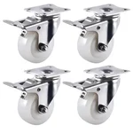Premium Quality 8 inch Plate Type Caster Wheel With Brake, 630 kg Load Capacity (Pack of 4)
