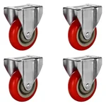 Premium Quality 8 inch Plate Type Fixed Caster Wheel, 600 kg Load Capacity (Pack of 4)