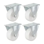 Premium Quality 8 inch Plate Type Fixed Caster Wheel, 630 kg Load Capacity (Pack of 4)