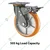Heavy Duty 505 kg Load Capacity 8 inch (200 mm) Swivel with Brake Type Double Ball Bearing PU Caster Wheel