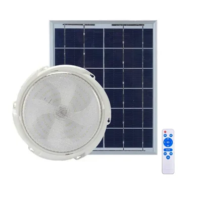 Solar Light Outdoor 200 Watt LED Waterproof Garden Ceiling Lamp with 6 Volt Solar Panel and Remote (1 Year Warranty)