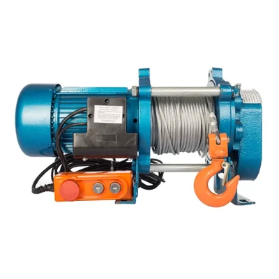 HT 1000 kg Load Capacity Electric Winch Machine With Heavy Duty Gearbox, 60 meter x 8 mm Wire Rope, Single Phase