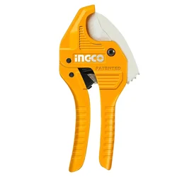 INGCO 203mm Auto Open PVC Pipe Cutter, Cutting Diameter Upto 3-42mm for Cutting PVC, PP, PU, & PE Pipes (HPCS05428)