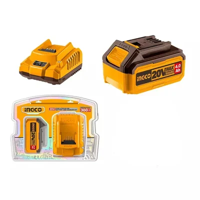 INGCO P20S 20V 4.0Ah Lithium-Ion Battery Pack and Charger Kit (FBCPK1214)
