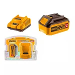 INGCO P20S 20V 4.0Ah Lithium-Ion Battery Pack and Charger Kit (FBCPK1214)