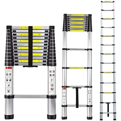 GOBBLER 15 Step (20.5 Feet/ 6.2meter) Portable & Compact Ultra-Stable Extendable Aluminium Telescopic Ladder -GB-TL 6.2m