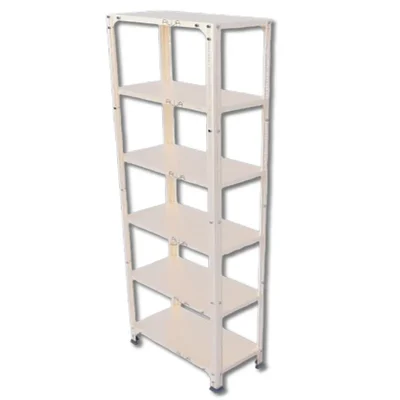 ALIJA 6 Shelf 72 x 23 x 12 Inch (6 x 2 x 1 Ft.) Ivory Colour 20 Gauge Multipurpose Storage Rack