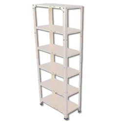ALIJA 6 Shelf 72 x 23 x 12 Inch (6 x 2 x 1 Ft.) Ivory Colour 20 Gauge Multipurpose Storage Rack 