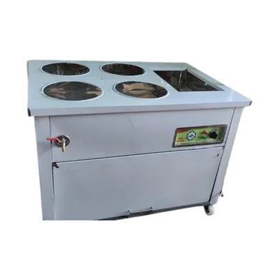 Heavy Duty 20 ltr x 4 Pot Round Container Electric Bain Marie with 1 GN Pan, Stainless Steel Body for Restaurants