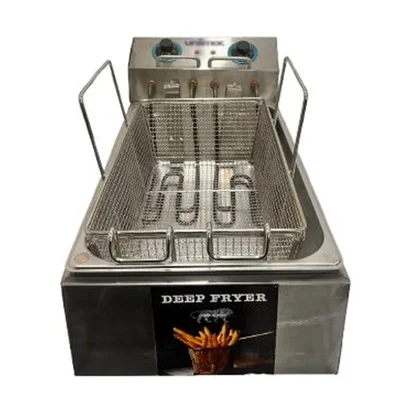 18 Ltr Electric and Gas Operated Deep Fryer, Stainless Steel For Bulk Frying