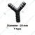 High Quality 20 mm Black Y joinner for Drip Irrigation (Pack of 20)