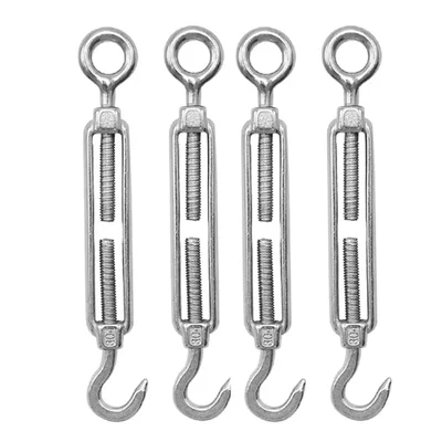 Premium Quality 20 mm Eye to hook Commercial Mild Steel Galvanized Turnbuckle (Pack of -4)
