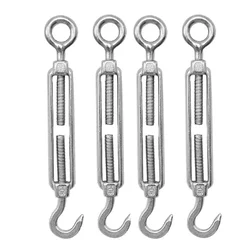 Premium Quality 20 mm Eye to hook Commercial Mild Steel Galvanized Turnbuckle (Pack of -4)