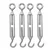 Premium Quality 20 mm Eye to hook Commercial Mild Steel Galvanized Turnbuckle (Pack of -4)