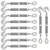 LIFIT Pack of 10 Commercial Grade 20mm Eye-to-Hook Turnbuckles – Galvanized Mild Steel