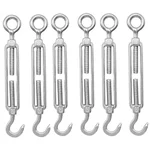 LIFIT Pack of 6 Commercial Grade 20mm Eye-to-Hook Turnbuckles – Galvanized Mild Steel