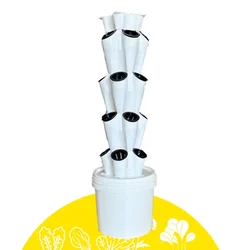 Green Warrior Nova 20 Planter Hydroponic/Aeroponic Tower System with 15 L Tank, TDS Meter, Nutrients, Seeds & Coco Disc(Variant-without Timer Switch)