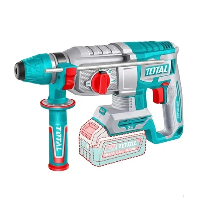 Total 20V 2.5J 26mm 1100 RPM SDS Plus Brushless Cordless Rotary Hammer Drill Kit TRHLI262085