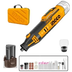 Ingco 12V Lithium-Ion Die Grinder, 8000-32000 RPM with 100pcs Accessories (CMGLI20018)
