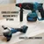 Premium Quality 21V Li-Ion Cordless Rotary Hammer, Angle Grinder, Impact Wrench & Impact Drill Combo With Accessories