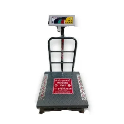 Everfast 220V Dual LED Warehouse Logistics Heavy Duty Mild Steel Chequered Pan Platform Scale