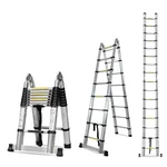 Heavy Duty 150 Kg Load Capacity 16 Steps 22 Feet / 6.7 Meter Compact & Portable A Type Aluminum Telescopic Ladder