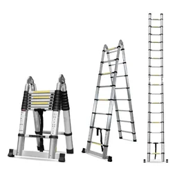 Heavy Duty 150 Kg Load Capacity 16 Steps  22 Feet / 6.7 Meter Compact & Portable A Type  Aluminum Telescopic Ladder