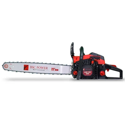 BSC Power 5800, 58-cc Petrol Chainsaw with 22 inch Guide Bar for Felling/Cutting Trees, Logging Woods