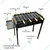  Premium Quality 22 inch Classic Charcoal Barbeque Grill With 8 Skewers 