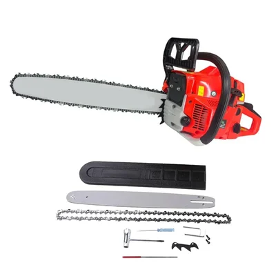 Economy 58 cc Petrol Chainsaw | Wood Cutter with 22 inch Guide Bar and Free Accessories