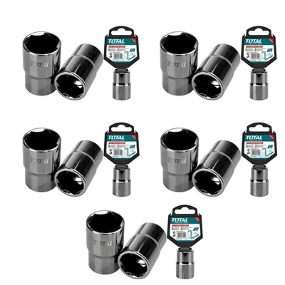 Total 1/2 Inch Drive 22 mm Hexagonal Socket (THTST12221) Pack of 5