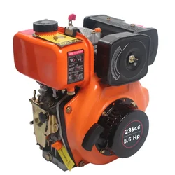 Heavy Duty 236cc (5.5 Hp) 4-Stroke Single Cylinder Recoil Start Diesel Engine With  2.5L Fuel Tank