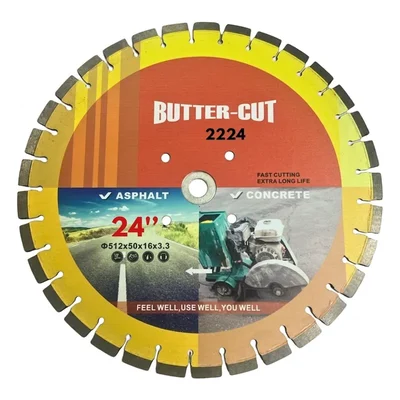 Oxi Power 24" Butter Cut Concrete Diamond Blade, Silver Brazed Heavy Duty Black Circular Saw 2224