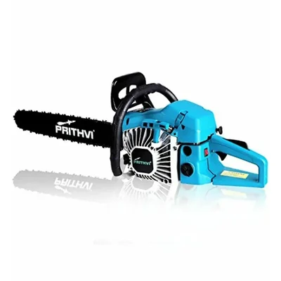 Prithvi P-822, 62 CC 2-Stroke Petrol Chainsaw With 24 Inch Guide Bar | Professional Wood Cutting Machine