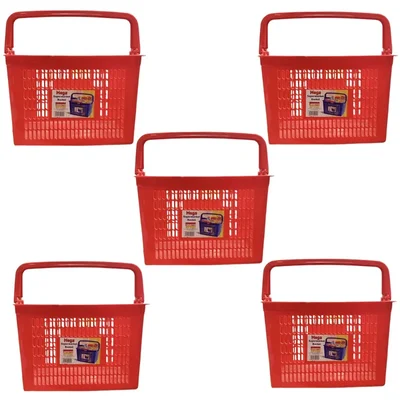 Aristo Mega 24 Liter Portable Plastic Shopping Basket(Pack-Pack Of 5)