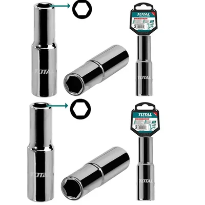 Total 1/2 Inch Drive 24 mm Deep Hexagonal Socket (THTST12243L) Pack of 2 