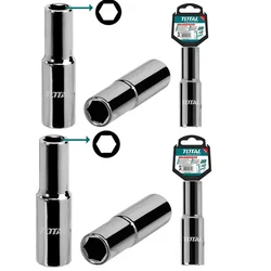 Total 1/2 Inch Drive 24 mm Deep Hexagonal Socket (THTST12243L) Pack of 2 