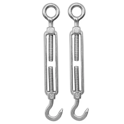 Premium Quality 24 mm Eye to hook Commercial Mild Steel Galvanized Turnbuckle (Pack of -2)