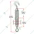 Premium Quality 24 mm Eye to hook Commercial Mild Steel Galvanized Turnbuckle (Pack of -2)