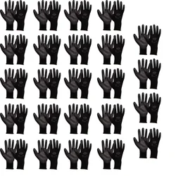 Ansell EDGE 48-126 Polyester Material Palm Coated Light-Weight Black Safety Gloves - Pack of 24