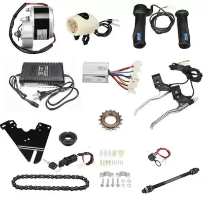 24V 250W PMDC Chain Drive Electric Bicycle Conversion Kit with Controller & Headlight for Normal and Mountain Cycles