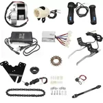 24V 250W PMDC Chain Drive Electric Bicycle Conversion Kit with Controller & Headlight for Normal and Mountain Cycles