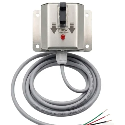 LuxMed 24V Air Flow Direction Sensor HVAC Systems Optical Sensing Stainless Steel Enclosure